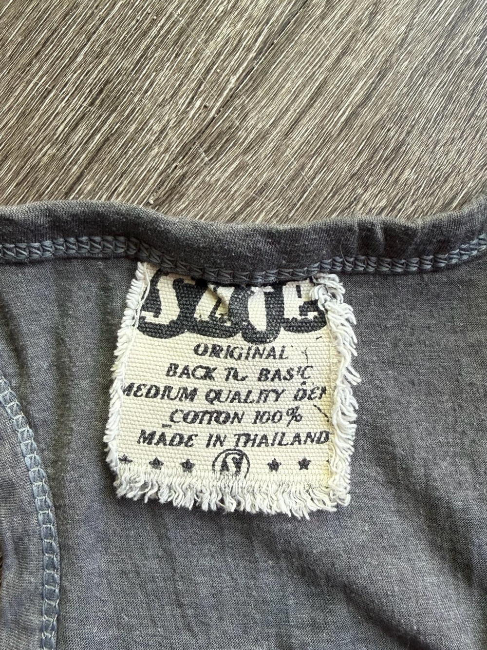 Sure Vintage Buddha Graphic Tank Top Gray Boho Festival 100% Cotton S - Picture 5 of 7